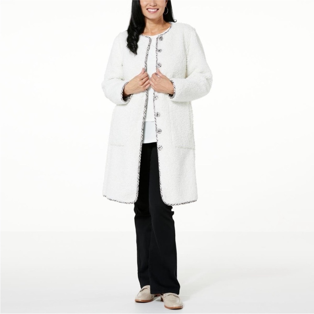 NWT DG2 by Diane Gilman Brown and Cream Faux Suede/Sherpa Reversible Coat XL - Picture 14 of 16